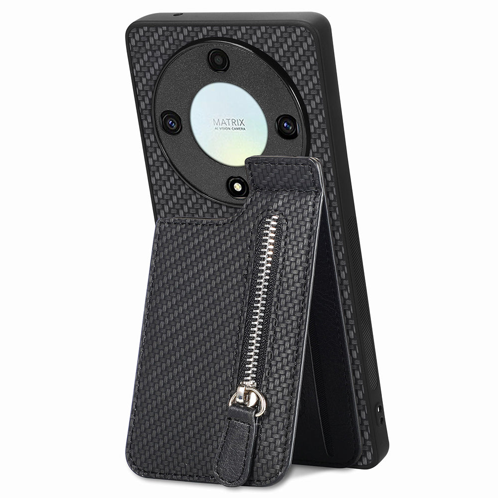 C1-03 For Honor X40 5G / X9a 5G / Magic5 Lite 5G Case Zipper Pocket Carbon Fiber Back Phone Cover C1-03 For Honor X40 5G / X9a 5G / Magic5 Lite 5G Case Zipper Pocket Carbon Fiber Back Phone Cover